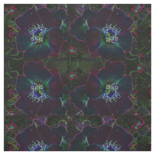 Electric Roses Abstract Fabric