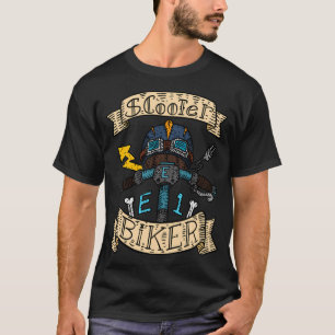 Electric Scooter Biker. E Scooter Illustration. T-Shirt