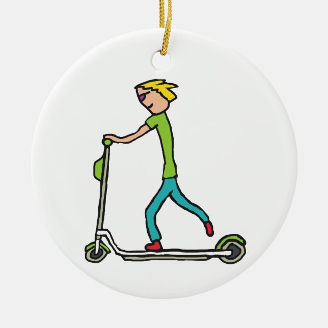 Electric Scooter Ceramic Ornament (Front)