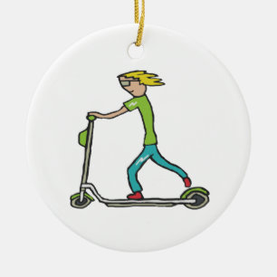 Electric Scooter Ceramic Ornament