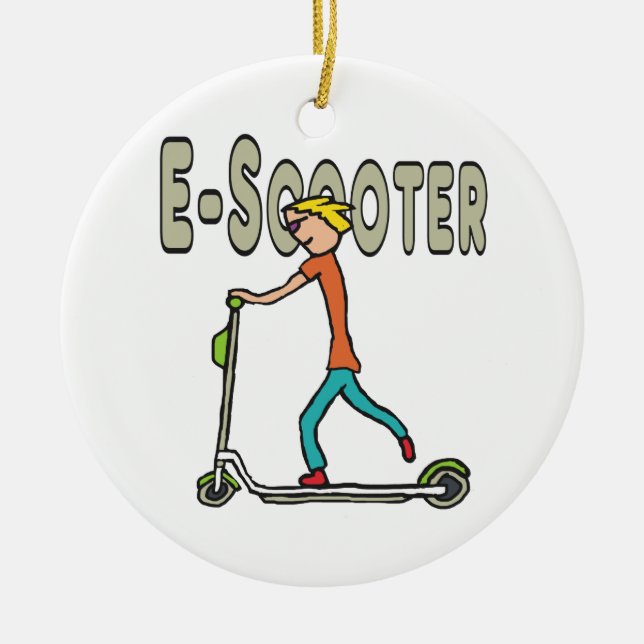 Electric Scooter Ceramic Ornament (Front)