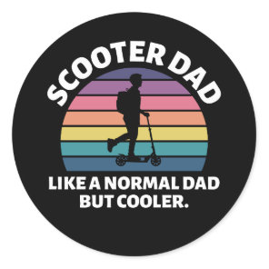 Electric Scooter Driver Motorized E-Scooter Dad Classic Round Sticker