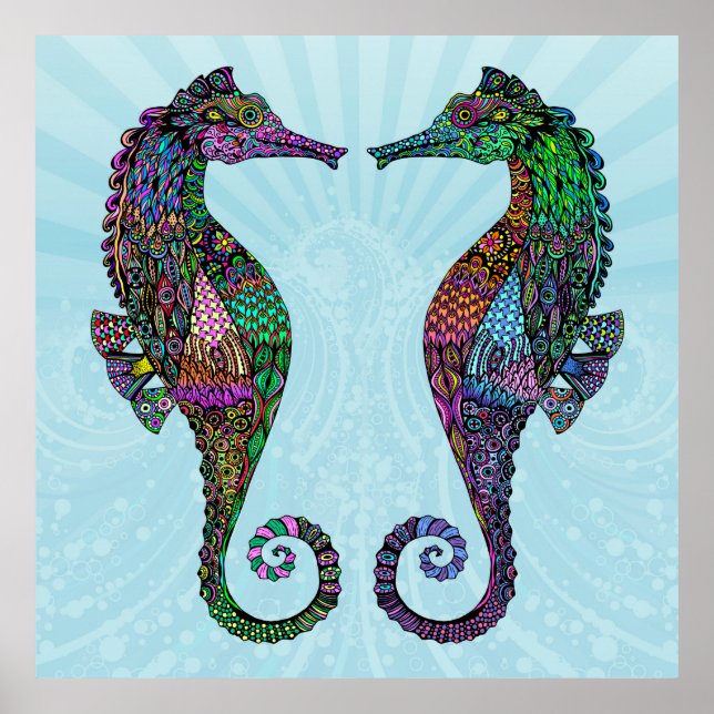 Electric Seahorse Poster/Print Poster (Front)
