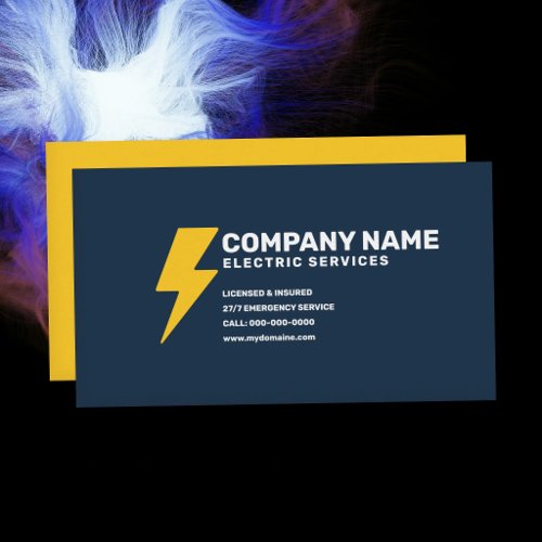 Electric Services - Blue &amp; Yellow Business Card