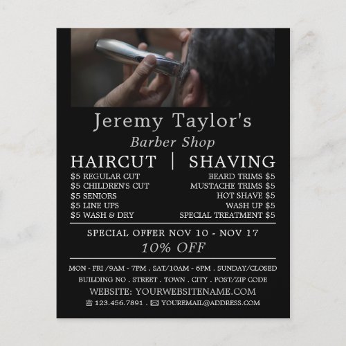 Electric Shave Mens Barbers Advertising Flyer