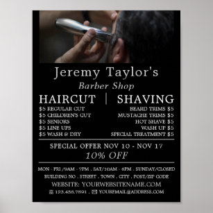Electric Shave, Men's Barbers Advertising Poster
