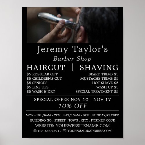 Electric Shave Mens Barbers Advertising Poster
