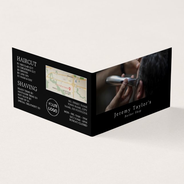 Electric Shave, Men's Barbers, Loyalty Card, Business Card (Outside)