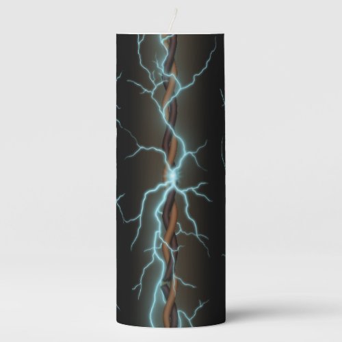 Electric Shock Dramatic Industrial Grunge Fantasy Pillar Candle