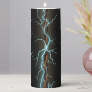Electric Shock Dramatic Industrial Grunge Fantasy Pillar Candle