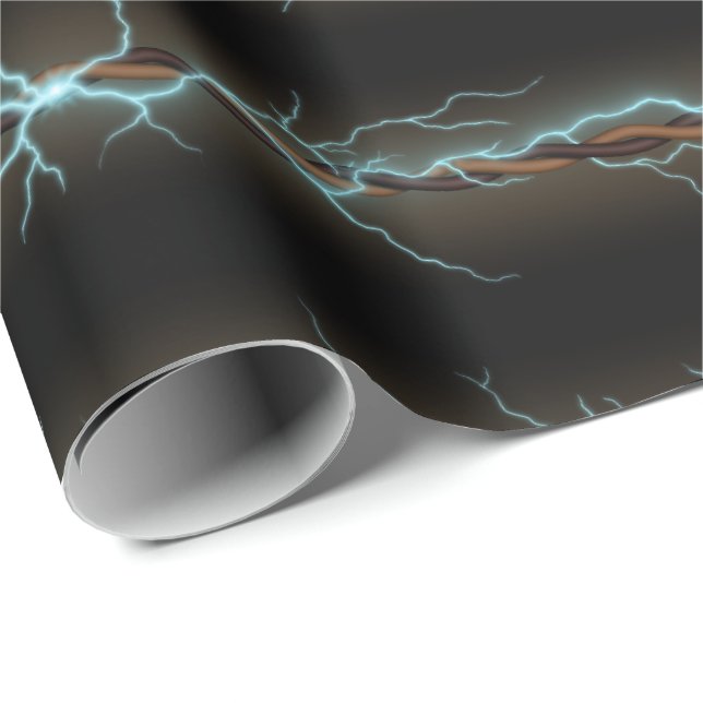 Electric Shock Frayed Vintage Wires Wrapping Paper (Roll Corner)