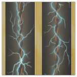 Electric Shock Machine Age Brass Stripes Steampunk Fabric