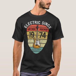 Electric Since 1974 Vintage Guitar Rocker T-Shirt