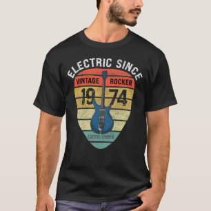 Electric Since 1974 Vintage Guitar Rocker T-Shirt