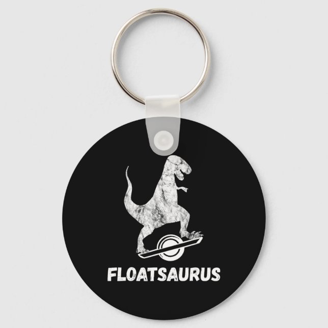 Electric Skateboard Float T-rex Saurus One Wheel V Keychain (Front)