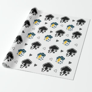 "Electric Skies: Cloud Thunder Wrapping Paper. " Paper