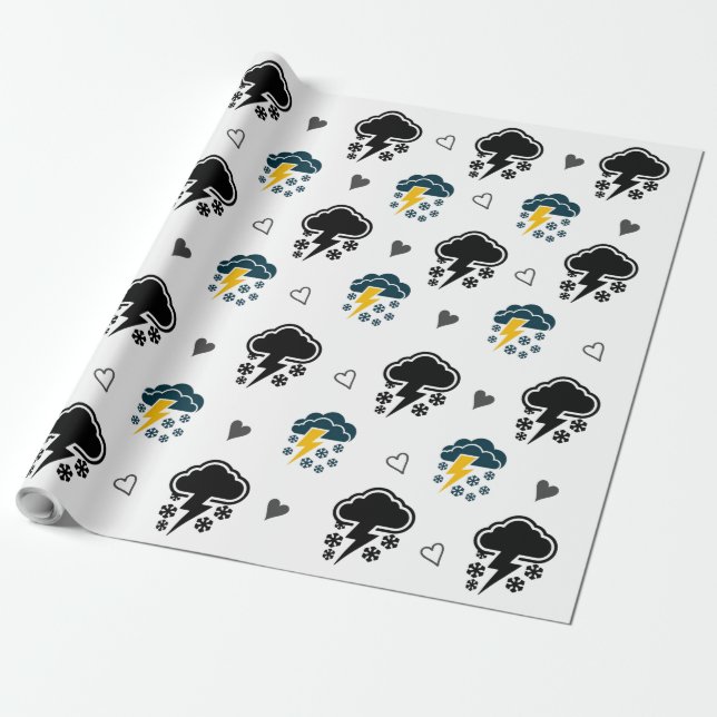"Electric Skies: Cloud Thunder Wrapping Paper. " Wrapping Paper (Unrolled)
