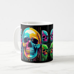 Electric Skulls: A Bold and Surreal Halloween Vibe Coffee Mug