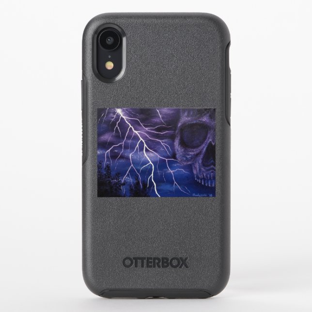 “Electric Sky” Lightning Skull Artwork Phone Case (Back)