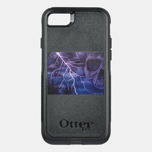 “Electric Sky” Lightning Skull Artwork Phone Case (Back)