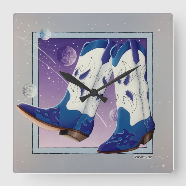 Electric Slide Western Cowboy Boots WALL CLOCK (Front)
