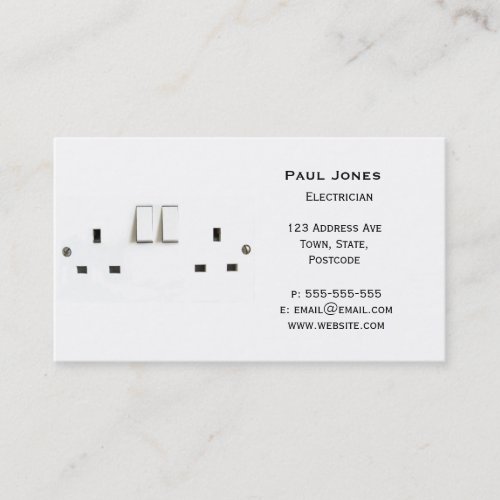 Electric socket from the UK Business Card