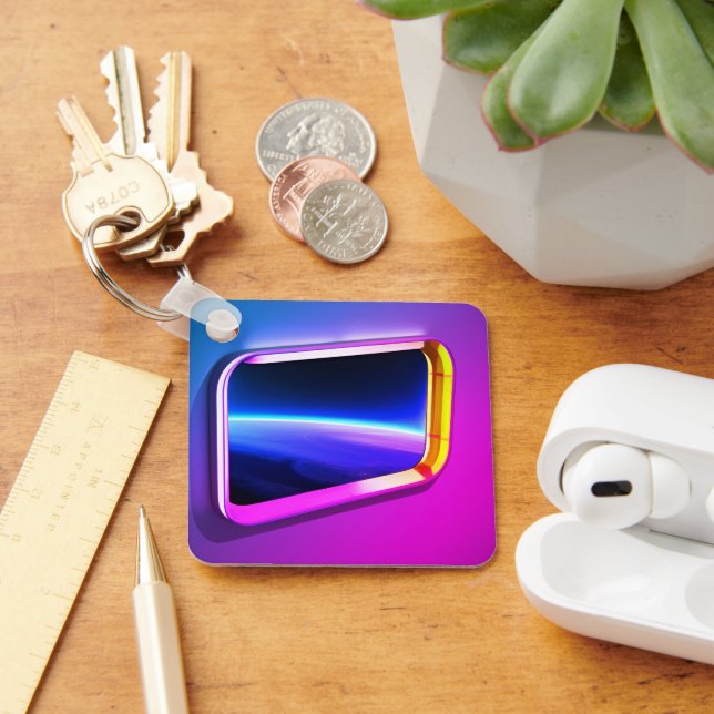 Electric Space Portal Scene Keychain (Desk)