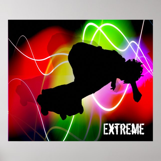 Electric Spectrum Skateboarder Poster (Front)