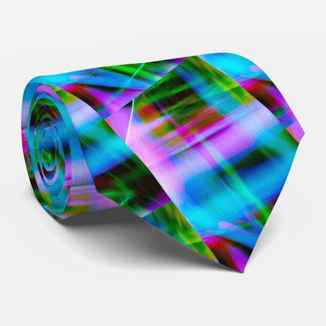 Electric Spectrum Weave Neck Tie (Rolled)