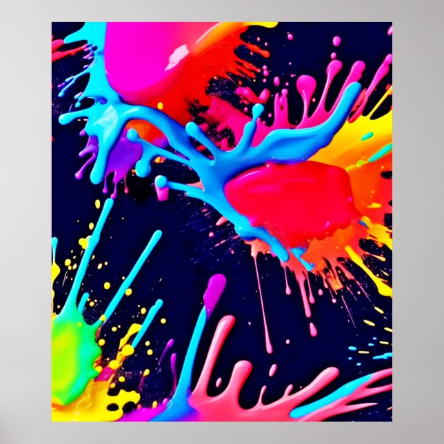 Electric Splashes of Vivid Colors Poster (Front)