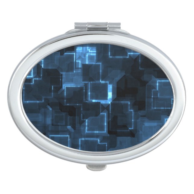 Electric Squares Background Compact Mirror (Front)