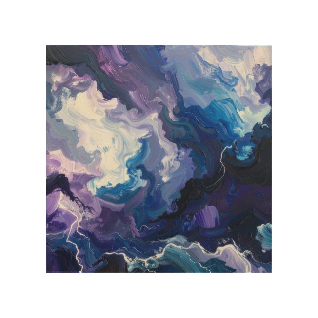  Electric Storm Abstract Wood Wall Art (Front)