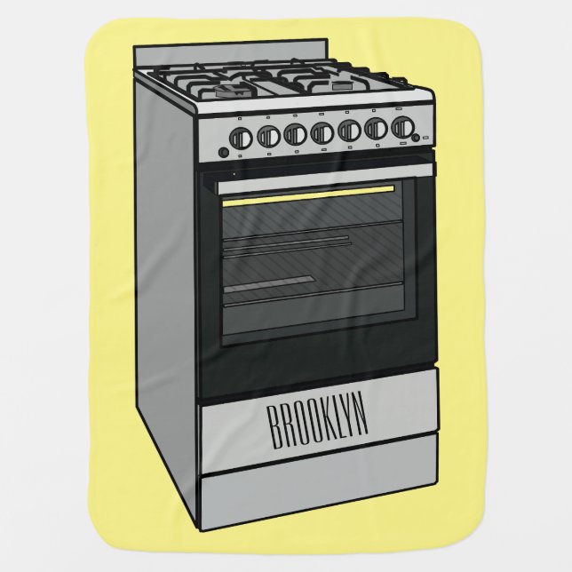 Electric stove cartoon illustration baby blanket (Front)