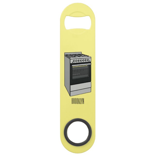 Electric stove cartoon illustration bar key (Front)