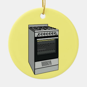 Electric stove cartoon illustration ceramic ornament