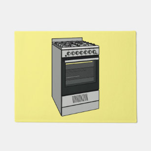 Electric stove cartoon illustration doormat