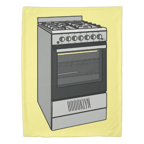 Electric stove cartoon illustration duvet cover