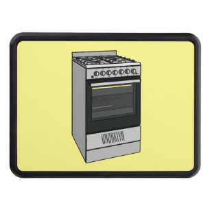 Electric stove cartoon illustration hitch cover