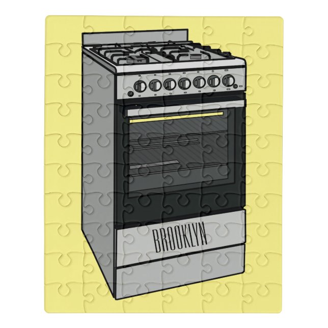 Electric stove cartoon illustration jigsaw puzzle (Puzzle Vertical)
