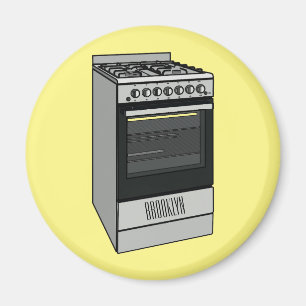 Electric stove cartoon illustration magnet