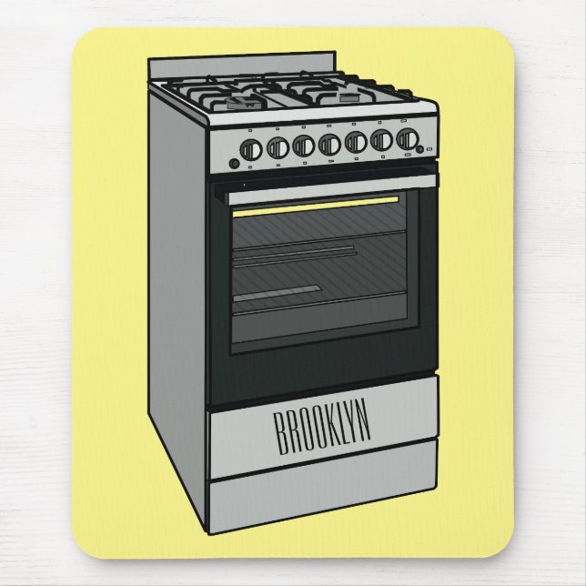 Electric stove cartoon illustration mouse pad (Front)