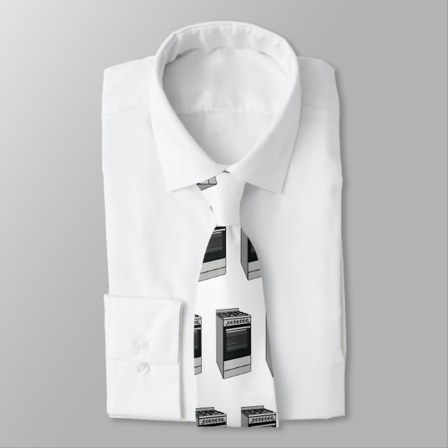 Electric stove cartoon illustration neck tie (Tied)