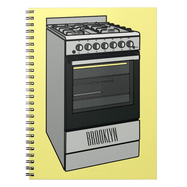 Electric stove cartoon illustration notebook (Front)