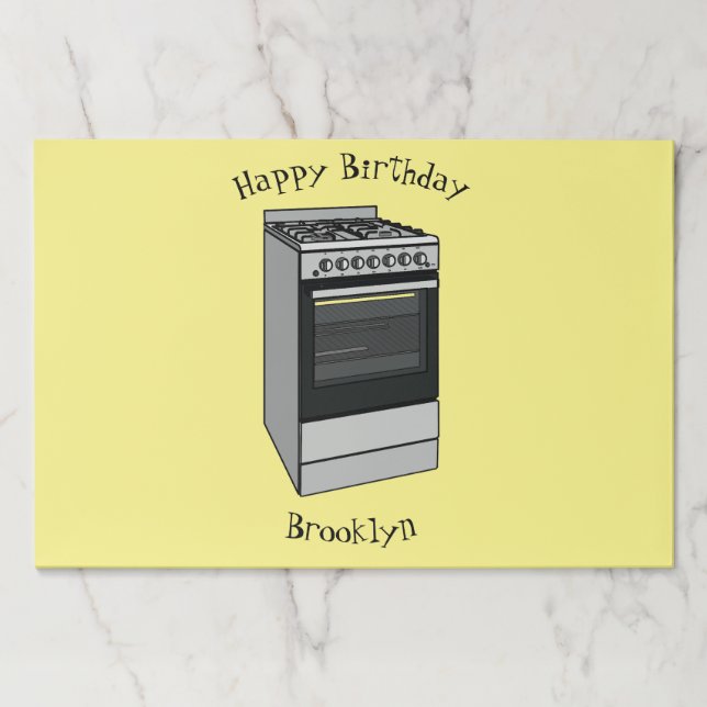 Electric stove cartoon illustration paper pad (Front)