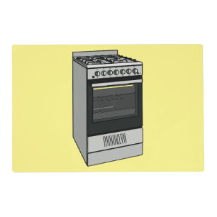 Electric stove cartoon illustration placemat