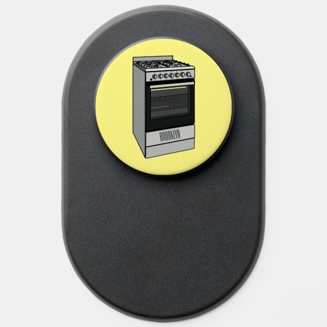 Electric stove cartoon illustration PopSocket (Popsocket)