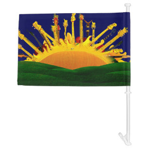 ELECTRIC SUNSET! CAR FLAG