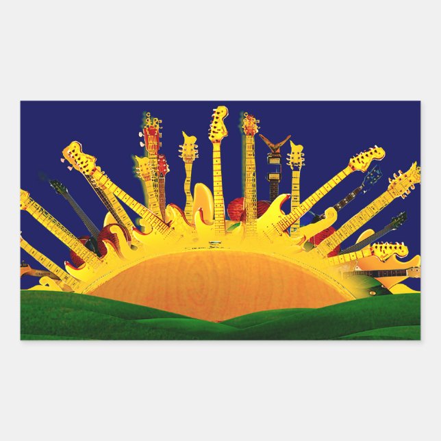 ELECTRIC SUNSET! RECTANGULAR STICKER (Front)