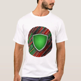 "Electric Surge: Red & Green Lightning Pattern T-Shirt
