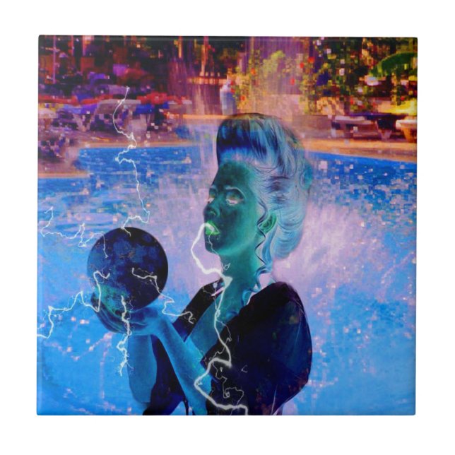 Electric Swimmer Ceramic Tile (Front)